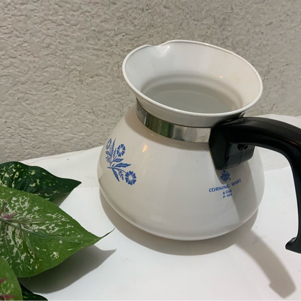 Vintage Corning Ware BLUE CORNFLOWER Tea Kettle/Coffee Pot 6 Cups no lid G16 - Picture 3 of 8